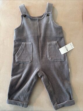 FIRSTS by petit lem baby overalls, gray size 12 Months NWT